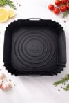  Szilikon öntőforma olajsütőhöz 22 cm fekete újrafelhasználható (YH-1038-Black02)