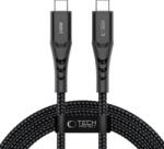 Tech-Protect Cablu pentru incarcare si transfer de date Tech-Protect Ultraboost UB11T, 2x USB-C, 240W, 2A, 480 Mbps, 2m, Negru (5906302353132)