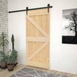 vidaXL Преплъзваща се врата 80 x 210 cm Масивна борова дървесина (3444850)