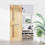 vidaXL Преплъзваща се врата 70 x 210 cm Естествено и бяло (3445087)