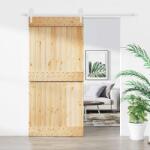vidaXL Преплъзваща се врата Естествено и бяло 95 x 210 cm (3445180)