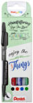 Pentel Ecsettoll, kalligrafikus hajlékony hegyű, Pentel SES15 Basic 4-es klt (SES15-4) - cartridge