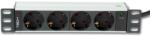 TECHLY I-CASE M10-4D 10' 1U X4 Elosztó - Schuko aljzatok (I-CASE M10-4D) (I-CASE M10-4D)