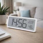 Somogyi Elektronic HOME HC18 páratartalom és hőmérséklet mérő ébresztőóra, prémium LCD kijelzővel, bútorra, falra helyezhető