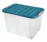 Heidrun Clipbox átlátszó tárolódoboz 75L gurulós (401615)