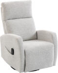 HOMCOM Fotoliu reclinabil de masaj cu încălzire, fotoliu de relaxare din chenille, spătar reglabil, rotativ 360°, crem | Aosom Romania (700-206V90CW)