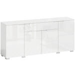 HOMCOM Sideboard lucios, bufet modern cu 4 uși și rafturi reglabile, dulap de bucătărie cu Soft-Close, alb | Aosom Romania (83B-737V90WT) Comoda