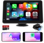  Univerzális autós navigáció 7 hüvelykes kijelzővel, Dasbo® érintőképernyővel, Apple Carplay és Android Auto funkcióval, Bluetooth-szal, FM rádióval, kihangosítóval, AUX bemenettel, fekete szí
