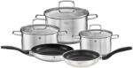 RÖSLE Set de Vase ROSLE Basic Line 5 piese, inox 1810, cu capac din sticla (13751)