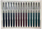 Hero Set 15 stilouri cu penita ascunsa HERO 007, Negru - Verde - Visiniu (HERO007-15)