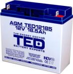 Ted electric Оловна батерия TED ELECTRIC, 12V, 18.5Ah, 181/ 76/ 167 mm, AGM (TED-12V-18.5-AGM) - xtreme