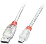 Lindy Кабел Lindy, от USB-A(m) към Mini-B(m), 2m, прозрачен (41783)