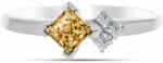  Ezüst Gyűrű Pezsgő Moissanite-tal és Fehér Topázzal, Y62758/57