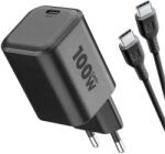 Cellularline Зарядно 220V PD GaN+ USB-C порт 100W, USB-C кабел 2м. 15280