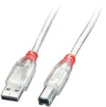 Lindy Кабел Lindy, от USB-A(m) към USB-B(m), 0.5m, прозрачен (41751)