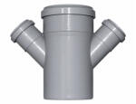 Valrom Ramificatie dubla redusa, polipropilena, pentru scurgere, gri, D 110 x 50 x 50 mm, 45 grade (15061111045)
