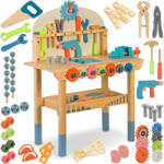 Ricokids Fa játékasztal, Ricokids RK-876, gyerek munkapad szerszámkészlettel, Montessori ihletésű, készségfejlesztő (TE787600) (TE787600)