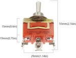  12mm-es billenőkapcsoló, 15A, 250V, AC, 3 PIN + védőszilikon (1003) (1003)