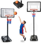 Neo-Sport Kosárlabdapalánk, Neo-Sport NS-280, mobil, állítható, 150-210 cm magasság, szabadon álló, kerekekkel, acél váz, PVC palánk 82 x 59 cm, 38 cm gyűrű, 33 l tölthető talp (TE1280) (TE1280)