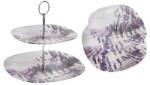  IRIS 2 szintes üveg sütikínáló levendula minta 20cm+25cm 102022 (102022)