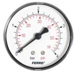 FERRO nyomásmérő hátsó csatlakozású 4 bar, 63 mm, 1/4 (FE-M6304A)