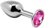 Alive Plug anal Alive mini metalic roz, cristal, oțel inoxidabil, mărimea M, 8 cm, temperatură (D-237182)