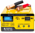 Powermat Mikroprocesszoros Akkumulátor Töltő - 6V/12V, 15A, LCD kijelző - Autóhoz és motorhoz (PM-PM-40B) (POW-PM0712)