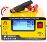 Powermat Mikroprocesszoros Akkumulátor Töltő - 12V/24V, 10A, 6-150Ah - LCD kijelzővel (PM-PM-50B) (POW-PM0713)