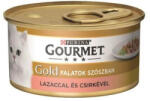 Gourmet GOLD Lazaccal és csirkével szószban nedves macskaeledel - 4x85 g