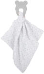 Nattou Grey BPA Mentes Szilikon Rágóka Pamut Takaróval 28x28cm - Puha Textil és Fogzást Segítő Babarágóka