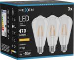 Mexen Vintis 3x Bec LED cu filament E27, ST64, 4W, Caldă - 2200K, 470 lm, clară - L152-E27-0422-00x03 (L152-E27-0422-00x03)