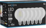 Mexen Vintis 6x Bec LED filament E27, G95, 6W, Neutru - 4000K, 720 lm, clar - L157-E27-0640-00x06 (L157-E27-0640-00x06)