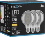 Mexen Vintis 3x Bec LED cu filament spiralat E27, G80, 4W, Cald - 2700K, 220 lm, fumuriu - L165-E27-0427-70x03 (L165-E27-0427-70x03)