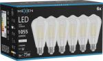 Mexen Vintis 6x Bec led cu filament E27, ST64, 8W, Neutru - 4000K, 1055 lm, transparent - L152-E27-0840-00x06 (L152-E27-0840-00x06)