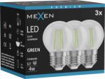 Mexen Vintis 3x Bec cu filament LED E27, G45, 4W, 55 lm, verde - L156-E27-04XX-46x03 (L156-E27-04XX-46x03)