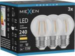 Mexen Vintis 3x Bec LED filament E27, G45, 2W, Cald - 2700K, 240 lm, transparent - L156-E14-0227-00x03 - L156-E27-0227-00x03 (L156-E27-0227-00x03)