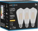 Mexen Vintis 3x Bec filament LED E27, ST64, 8W, Caldă - 2200K, 1055 lm, transparent - L152-E27-0822-00x03 (L152-E27-0822-00x03)