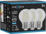 Mexen Vintis 3x Bec LED filament E27, G45, 4W, Rece - 6500K, 470 lm, clar - L156-E27-0465-00x03 (L156-E27-0465-00x03)