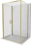 Mexen Exo-3S cabina de duș cu 3 pereți rabatabili 90 x 75 cm, transparent, aurie - 814-090-075-50-00-3S (814-090-075-50-00-3S)