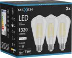 Mexen Vintis 3x Bec LED filament E27, ST64, 10W, Neutră - 4000K, 1320 lm, transparent - L152-E27-1040-00x03 (L152-E27-1040-00x03)