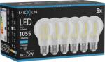 Mexen Vintis 6x Bec LED filament E27, A60, 8W, Rece - 6500K, 1055 lm, transparent - L150-E27-0865-00x06 (L150-E27-0865-00x06)