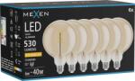 Mexen Vintis 6x Bec LED cu filament spiral E27, G125, 6W, Caldă - 2200K, 530 lm, chihlimbar - L168-E27-0622-50x06 (L168-E27-0622-50x06)