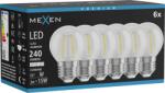 Mexen Vintis 6x Bec filament LED E27, G45, 2W, Neutră - 4000K, 240 lm, transparent - L156-E27-0227-00x06 - L156-E27-0240-00x06 (L156-E27-0240-00x06)