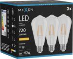 Mexen Vintis 3x Bec cu filament LED E27, ST64, 6W, Caldă - 2200K, 720 lm, clară - L152-E27-0622-00x03 (L152-E27-0622-00x03)