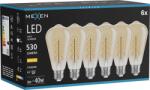 Mexen Vintis 6x Bec LED filament spirală E27, ST64, 6W, Caldă - 2700K, 530 lm, chihlimbar - L162-E27-0627-50x06 (L162-E27-0627-50x06)