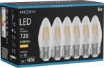 Mexen Vintis 6x Bec filament LED E27, C35, 6W, Caldă - 2700K, 720 lm, transparent - L154-E27-0627-00x06 (L154-E27-0627-00x06)