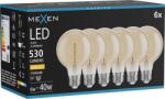 Mexen Vintis 6x LED filament spirál égő E27, G80, 6W, Meleg - 2700K, 530 lm, borostyán - L165-E27-0627-50x06 (L165-E27-0627-50x06)
