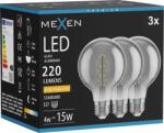 Mexen Vintis 3x LED Filament Spirál Izzó E27, G80, 4W, Meleg - 2200K, 220 lm, füstszínű - L165-E27-0422-70x03 (L165-E27-0422-70x03)