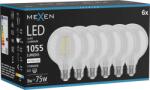 Mexen Vintis 6x Bec LED filament E27, G95, 8W, Neutru - 4000K, 1055 lm, clar - L157-E27-0840-00x06 (L157-E27-0840-00x06)