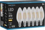 Mexen Vintis 6x Bec LED filament E14, C35, 4W, Caldă - 2700K, 470 lm, transparent - L154-E14-0427-00x06 (L154-E14-0427-00x06)